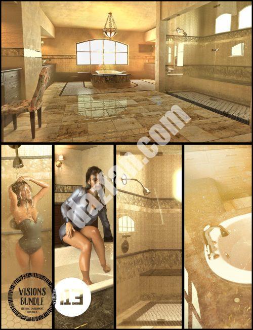 [daz场景] i13 vision浴室包-DAZ爱好者