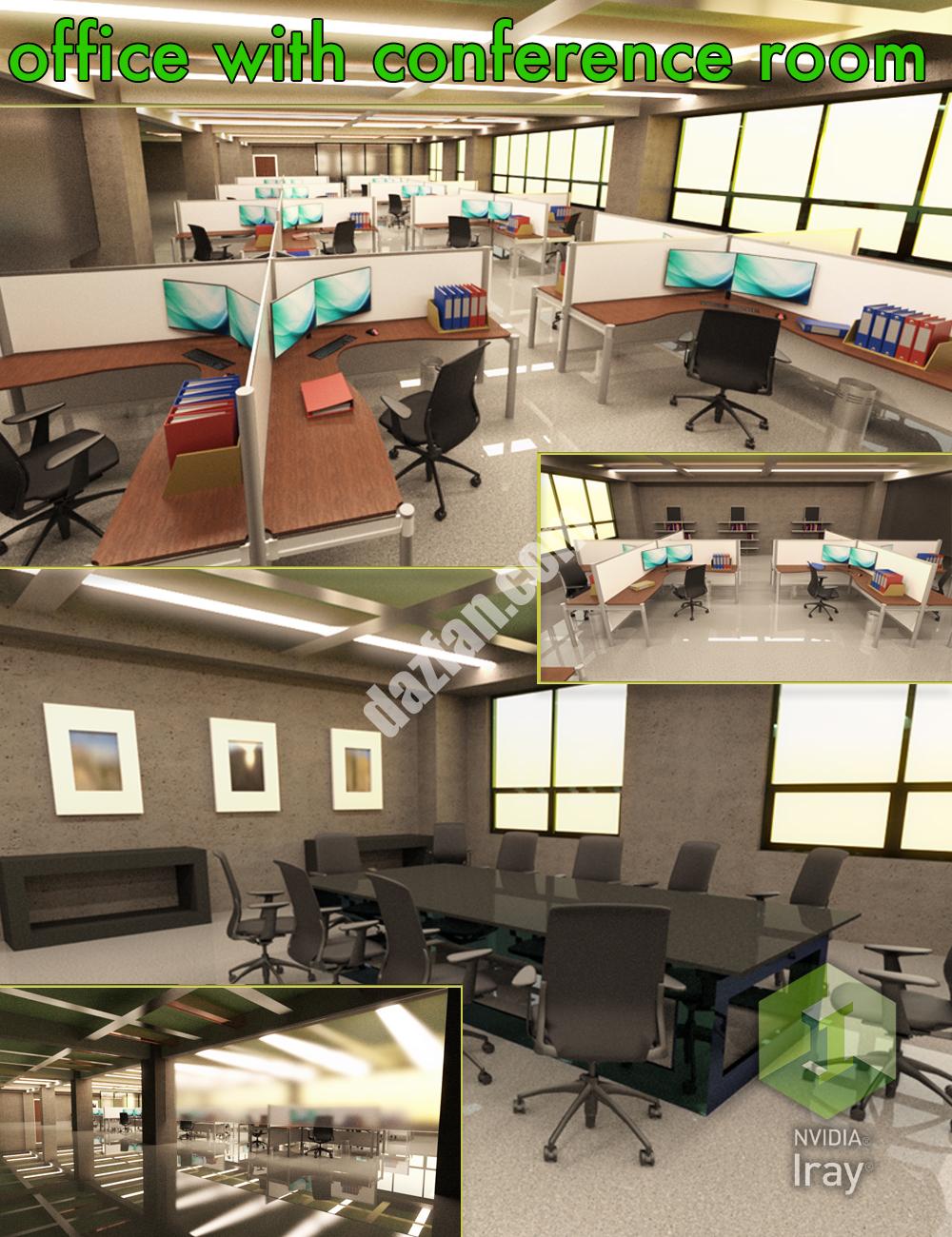[daz场景] 带会议室的办公室-DAZ爱好者