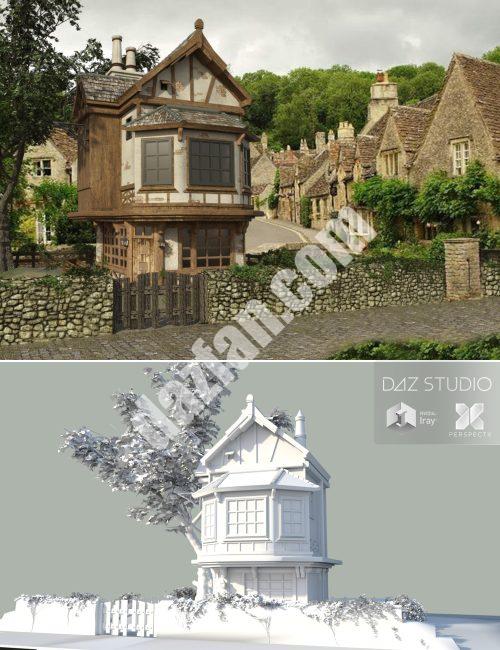 [daz场景] 古村的房子-DAZ爱好者