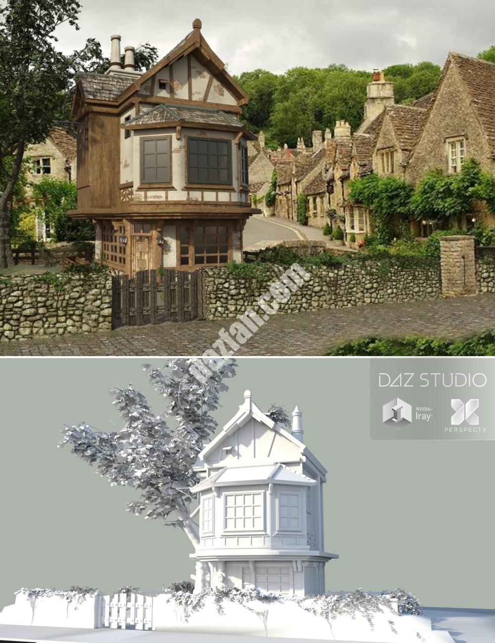 [daz场景] 古村的房子-DAZ爱好者