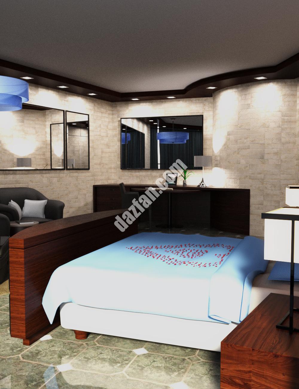 [daz场景] 浪漫的酒店房间-DAZ爱好者