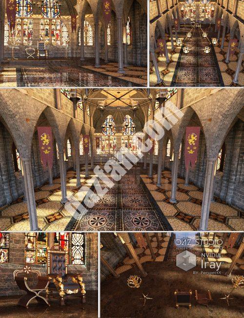 [daz场景] 皇家大厅和皇家椅子-DAZ爱好者