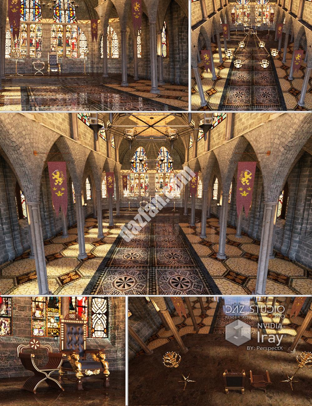 [daz场景] 皇家大厅和皇家椅子-DAZ爱好者