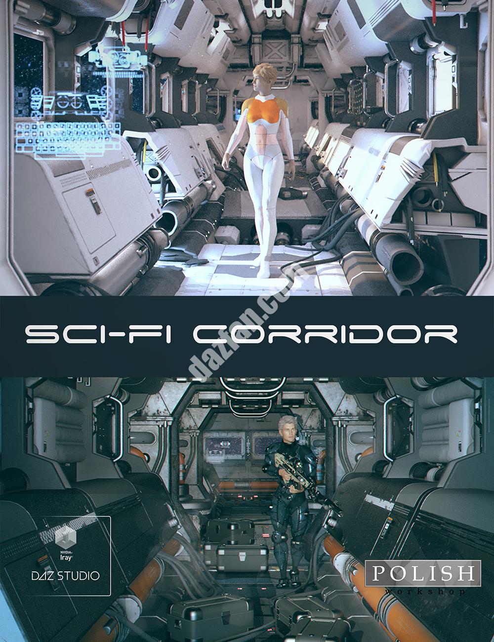 [daz场景] 科幻走廊模块套件-DAZ爱好者