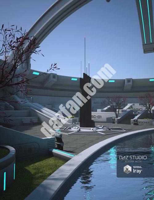 [daz场景] 科幻广场-DAZ爱好者