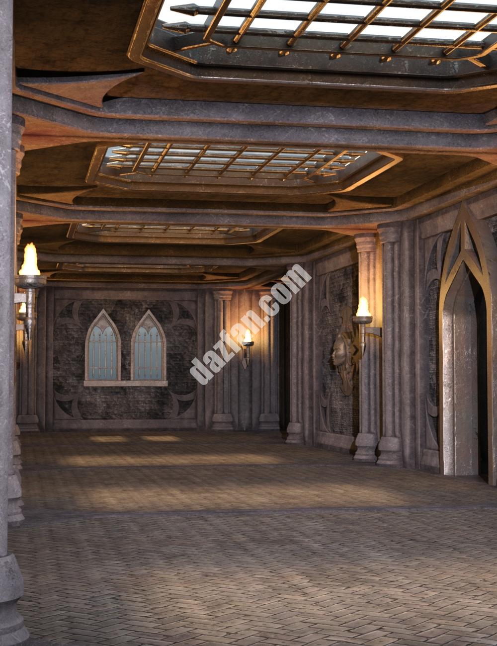 [daz场景] 银刺堡垒模块化内部套件-DAZ爱好者