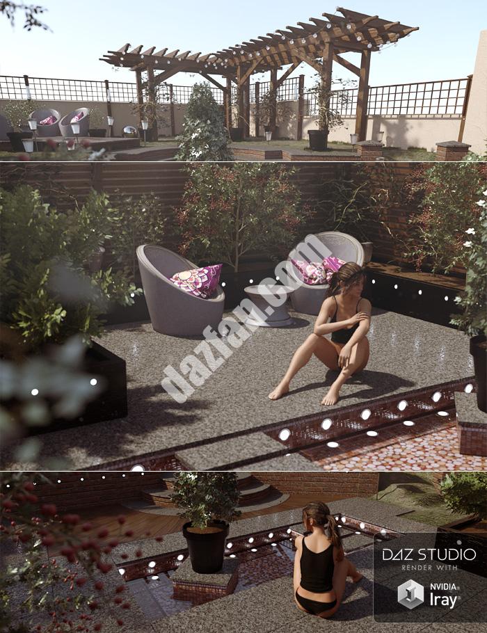 [daz场景] 小天井花园-DAZ爱好者