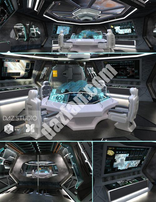 [daz场景] 宇宙飞船指挥中心-DAZ爱好者