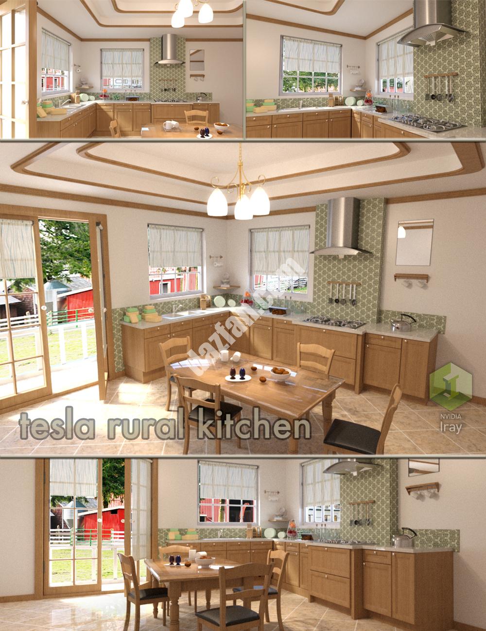 [daz场景] 特斯拉农村厨房-DAZ爱好者