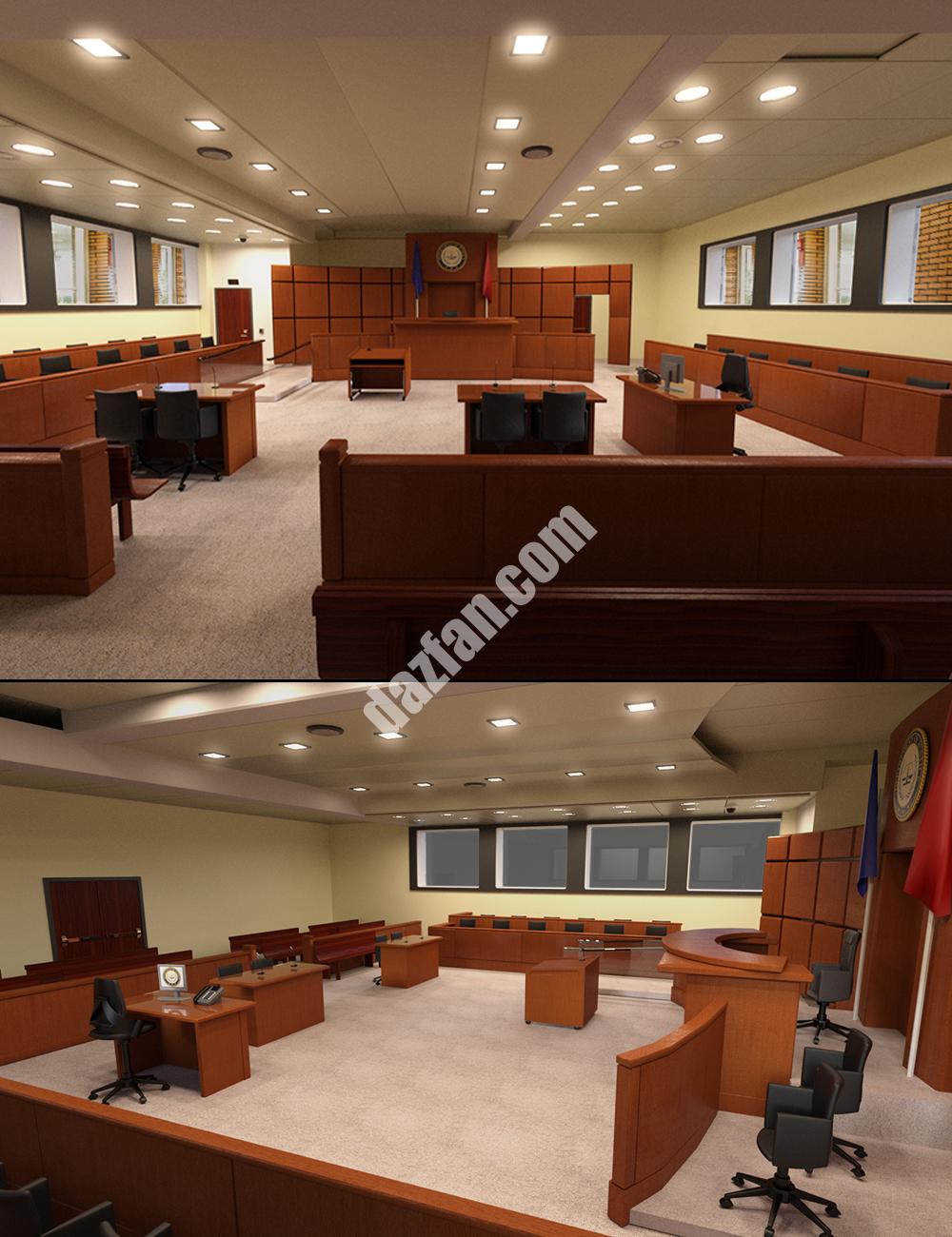 [daz场景] 法庭上-DAZ爱好者