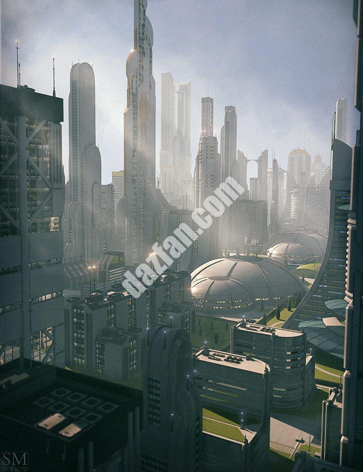 [daz场景] 乌托邦城市街区-DAZ爱好者