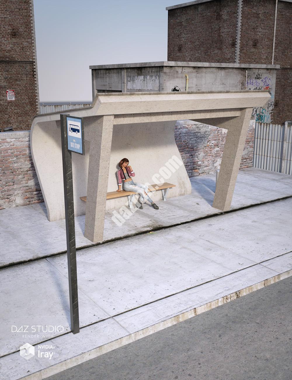 [daz场景] 公车候车亭-DAZ爱好者