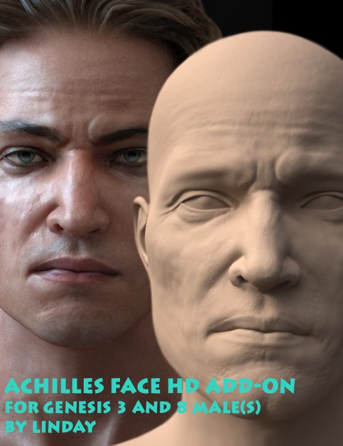 [daz角色] Achilles Face HD Add-On for Genesis 3 Male(s)-DAZ爱好者