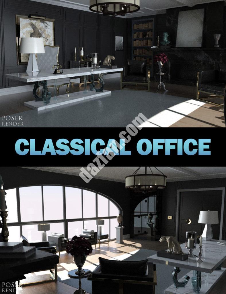 [daz场景] 古典的办公室-DAZ爱好者