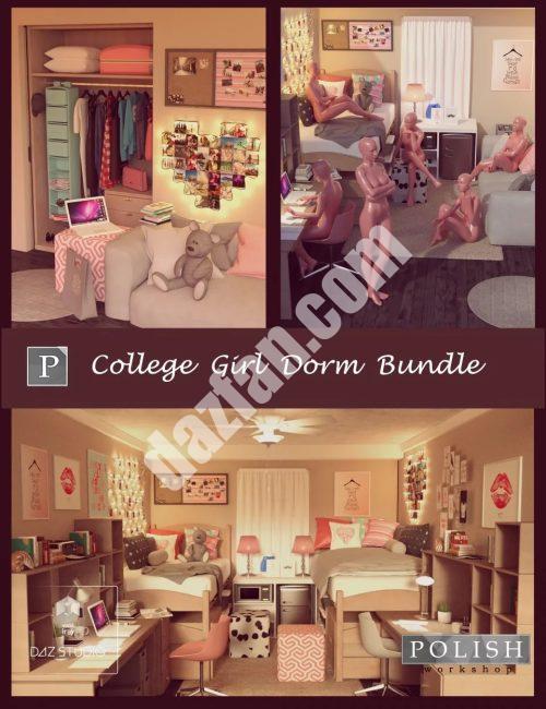 [daz场景] 大学女生宿舍捆绑包-DAZ爱好者