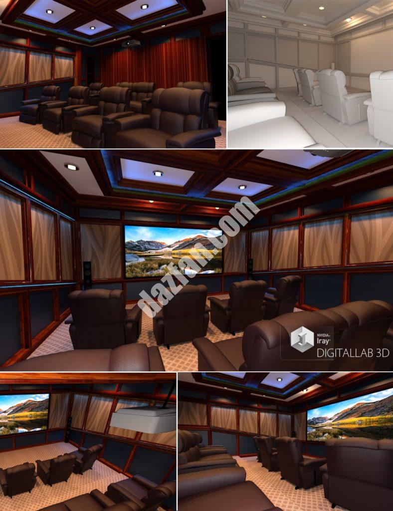 [daz场景] Digitallab3d家庭影院-DAZ爱好者