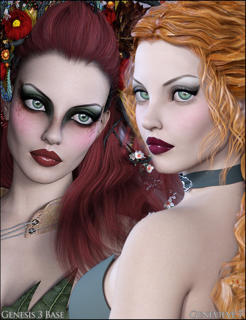 [daz角色] 格鲁提尔达是创世纪第3章的女性，吉纳维芙是第7章的女性-DAZ爱好者
