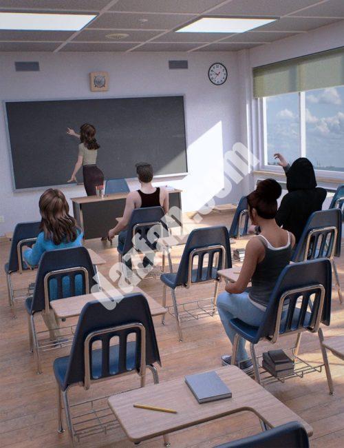 [daz场景] 高中的教室-DAZ爱好者