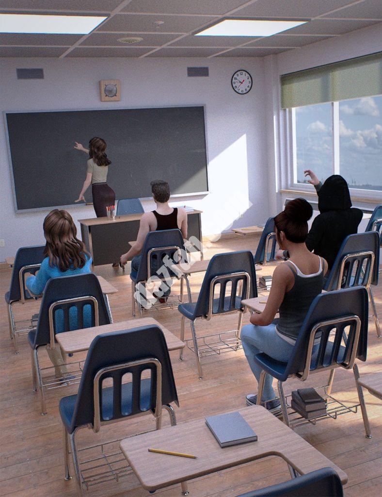 [daz场景] 高中的教室-DAZ爱好者