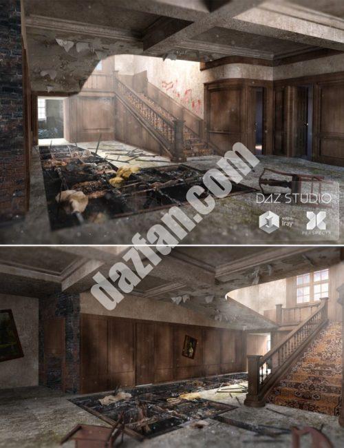 [daz场景] 房子的恐怖-DAZ爱好者