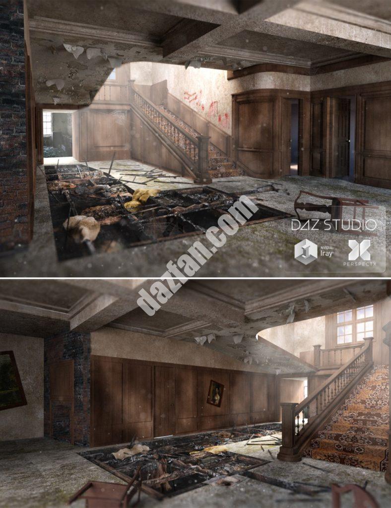 [daz场景] 房子的恐怖-DAZ爱好者
