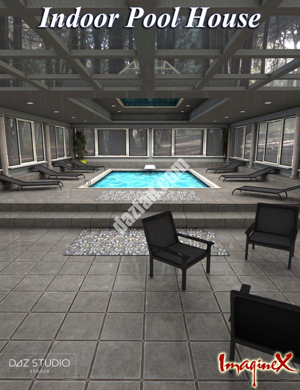 [daz场景] 室内游泳池的房子-DAZ爱好者