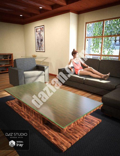 [daz场景] 室内客厅成套设备-DAZ爱好者