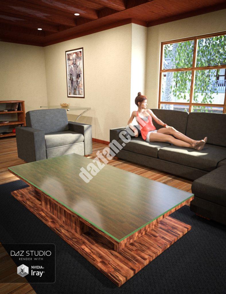 [daz场景] 室内客厅成套设备-DAZ爱好者