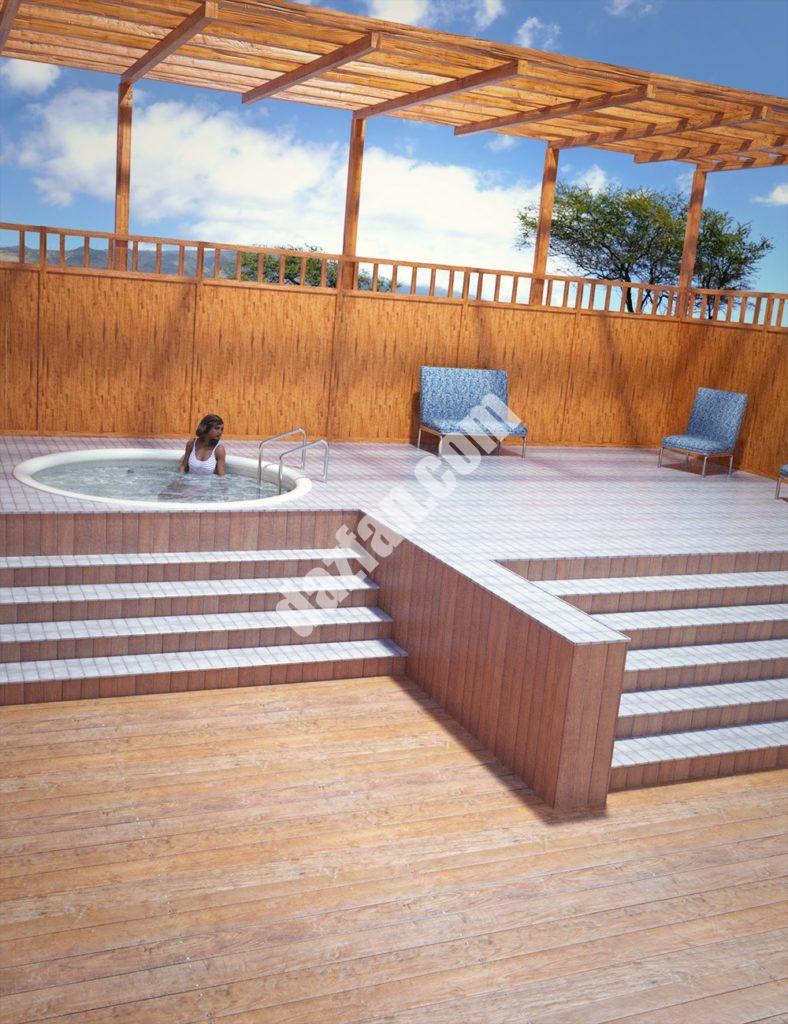 [daz场景] 极可意水流按摩浴缸甲板-DAZ爱好者