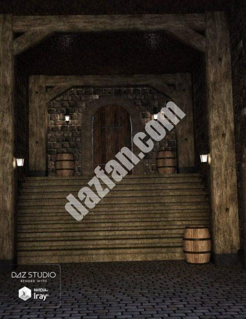 [daz场景] 中世纪的旅馆走廊-DAZ爱好者