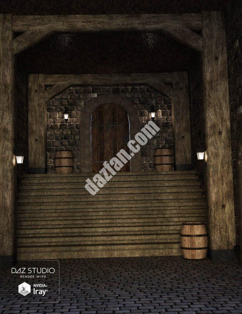 [daz场景] 中世纪的旅馆走廊-DAZ爱好者