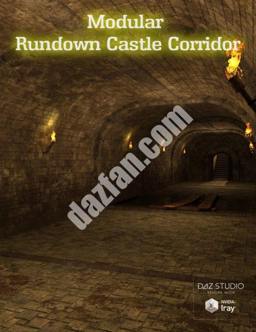 [daz场景] 模块化的破败城堡走廊-DAZ爱好者