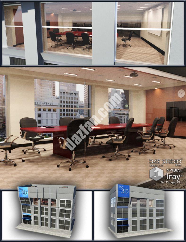 [daz场景] 办公大楼和会议室项目-DAZ爱好者