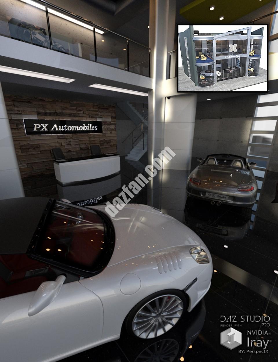 [daz场景] PX汽车展厅-DAZ爱好者