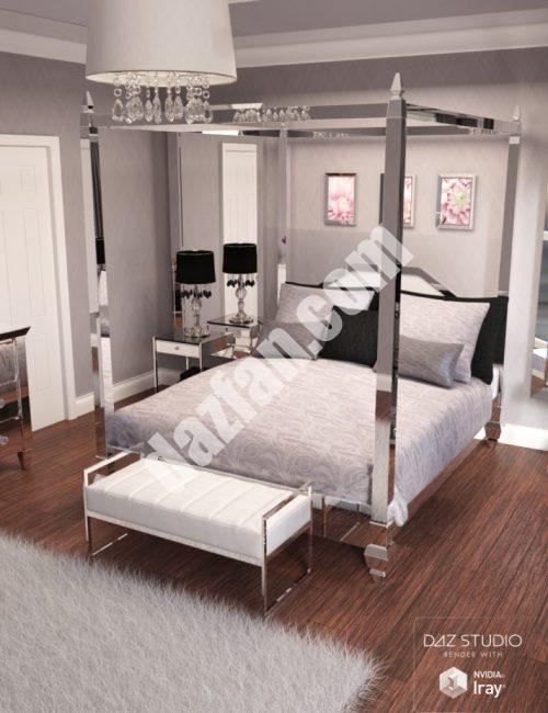 [daz场景] 纯奢华卧室场景-DAZ爱好者