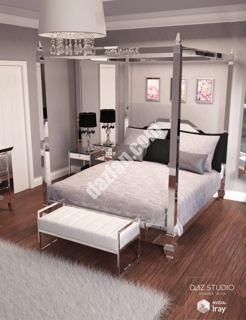 [daz场景] 纯奢华卧室场景-DAZ爱好者