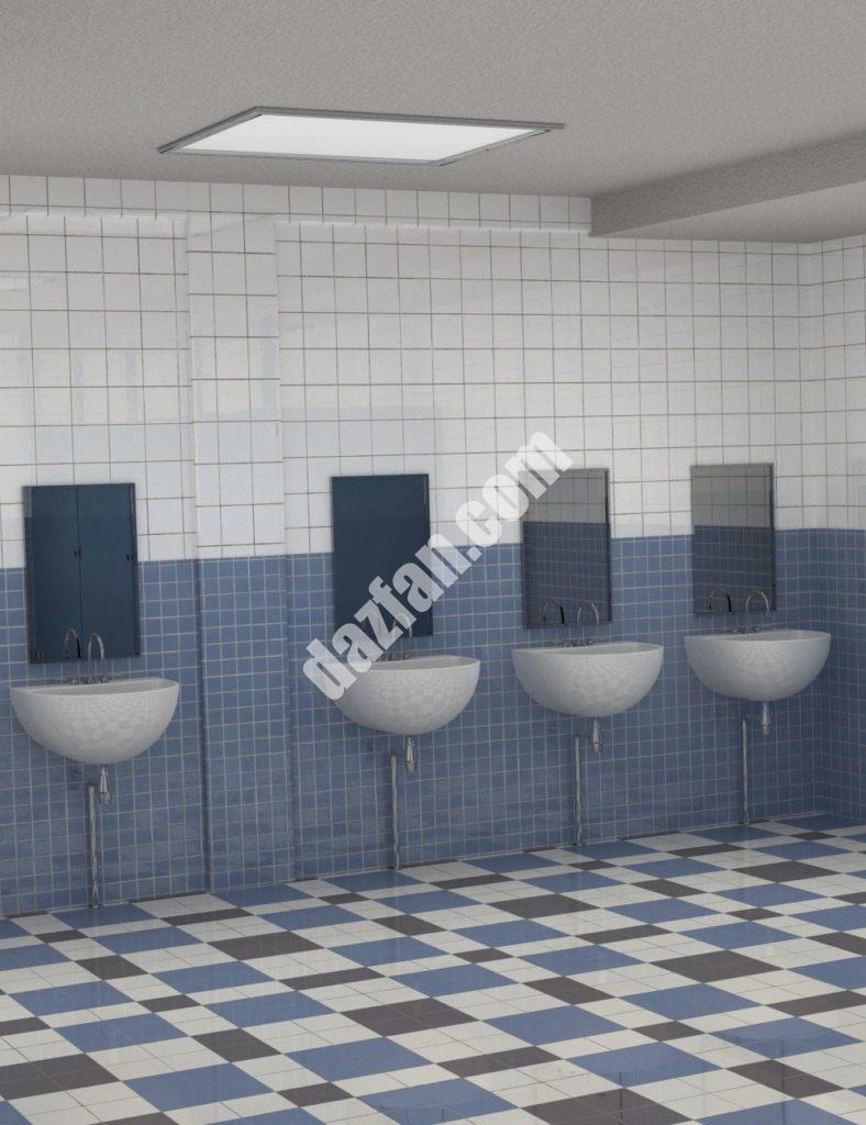 [daz场景] 学校的浴室-DAZ爱好者