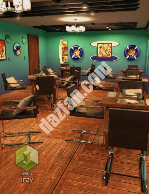 [daz场景] 海鲜餐馆-DAZ爱好者