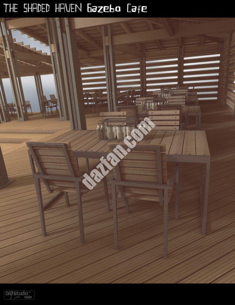 [daz场景] 阴凉的天堂凉亭咖啡馆-DAZ爱好者