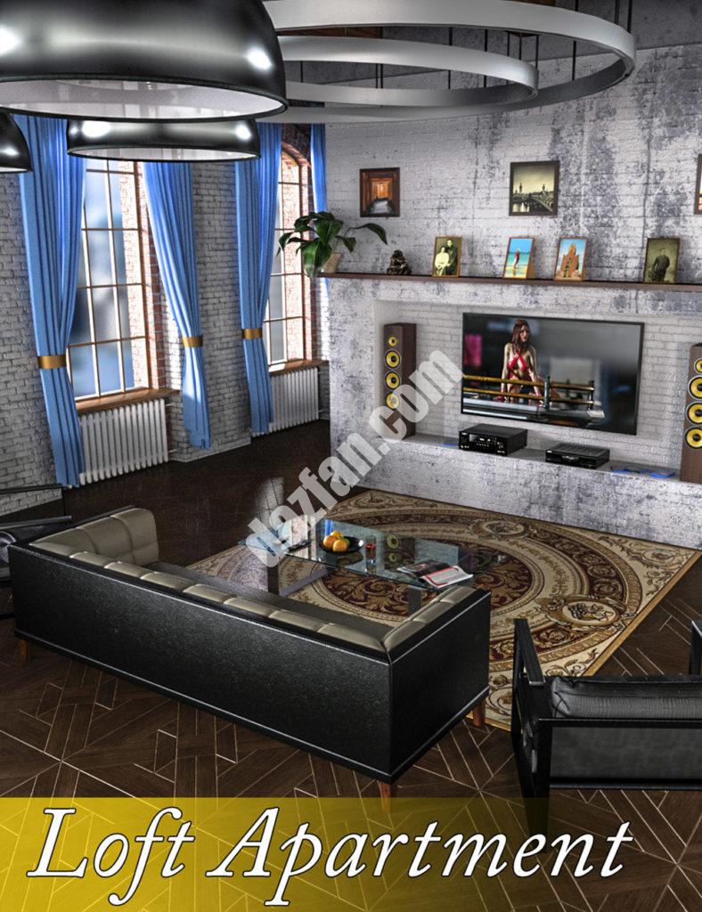 [daz场景] Slide3D阁楼公寓-DAZ爱好者