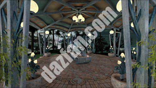 [daz场景] 南海滩装饰亭-DAZ爱好者