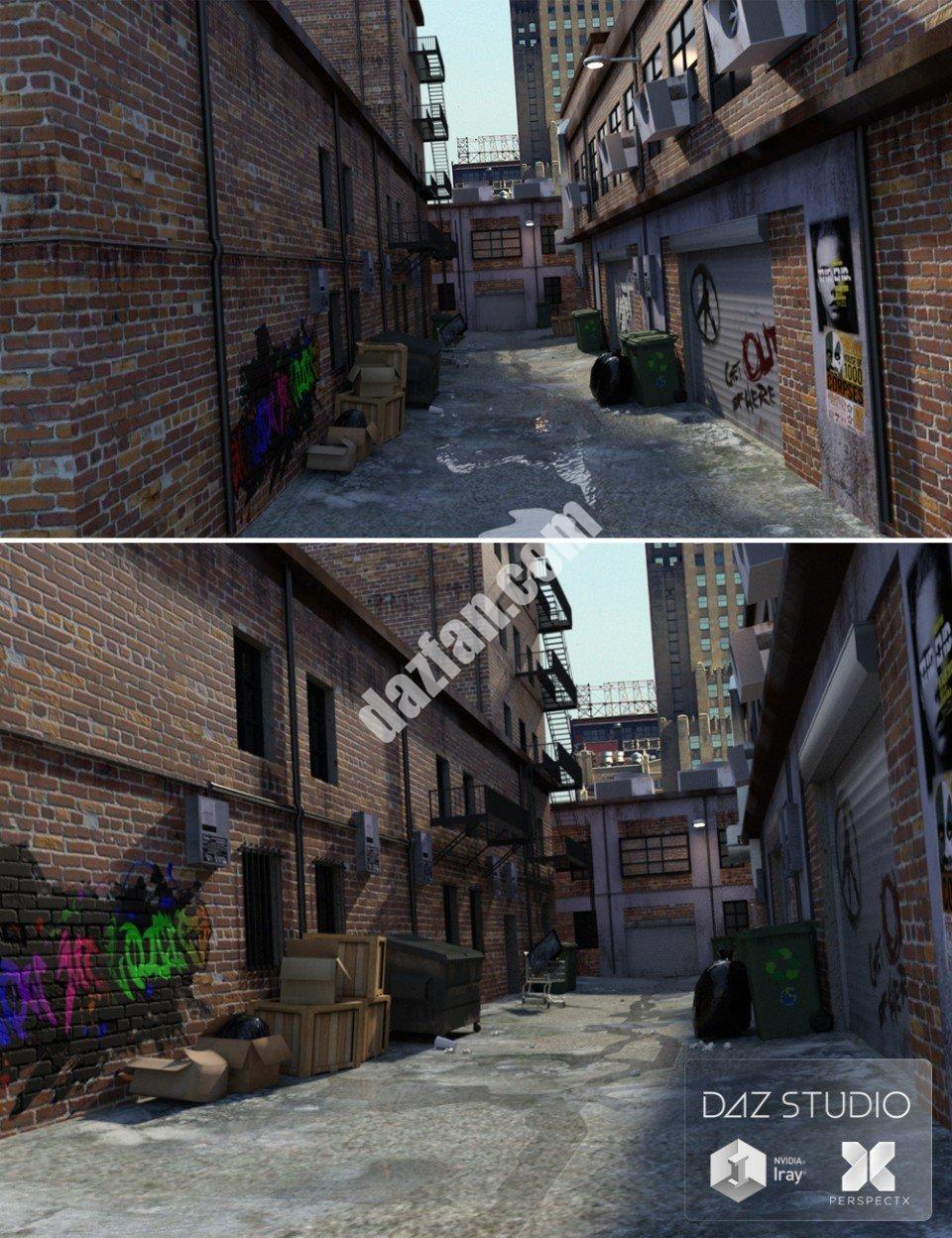 [daz场景] 的小巷-DAZ爱好者