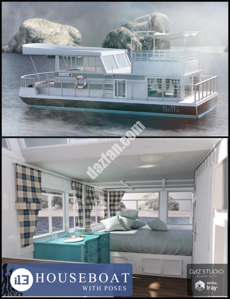 [daz场景] i13带姿势的游艇-DAZ爱好者