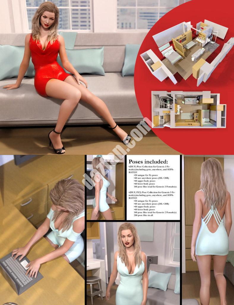[daz场景] i13现代公寓和姿势-DAZ爱好者