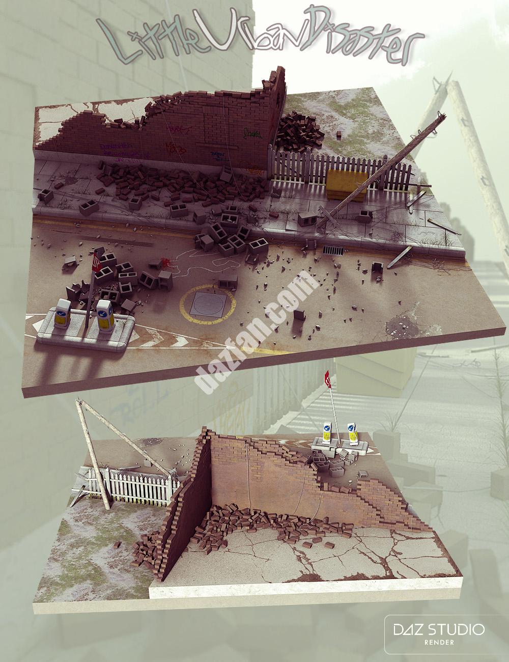 [daz场景] 小城市灾难-DAZ爱好者