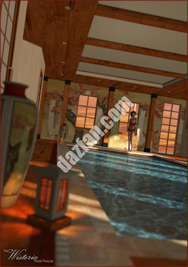 [daz场景] 紫藤泳池小屋-DAZ爱好者