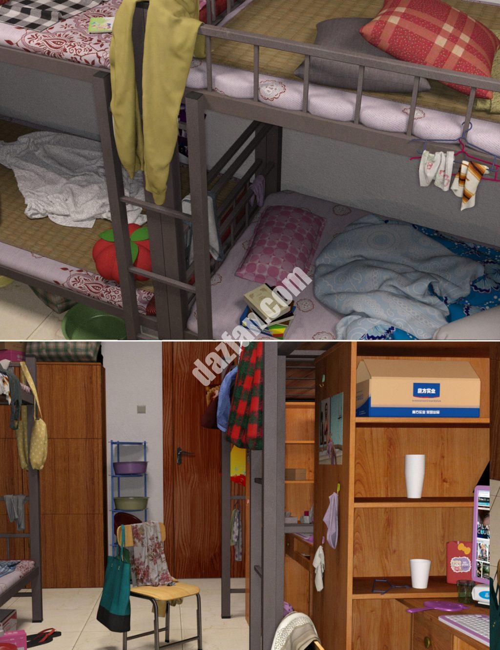 [daz场景] 大学宿舍-DAZ爱好者