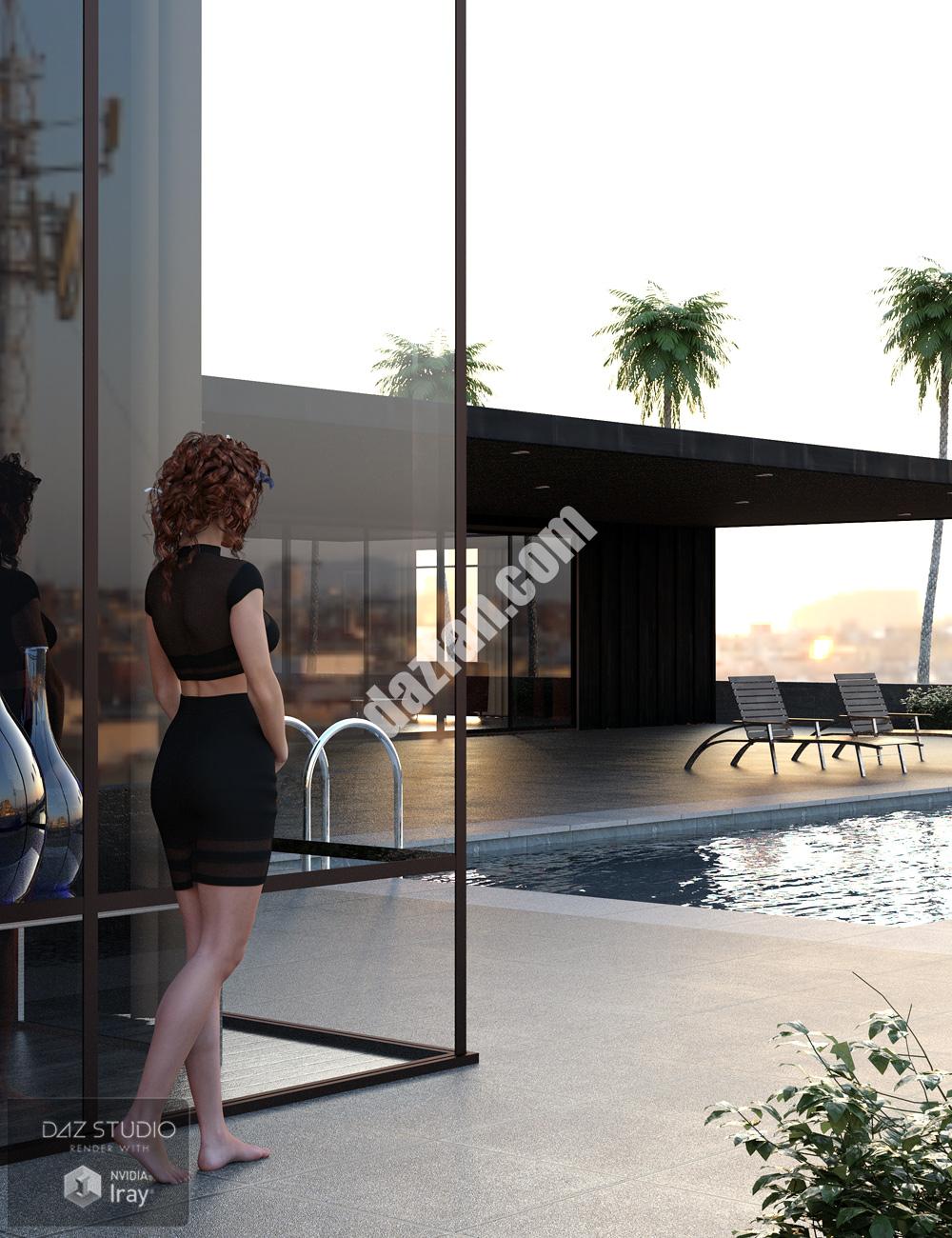 [daz场景] 游泳池的房子-DAZ爱好者