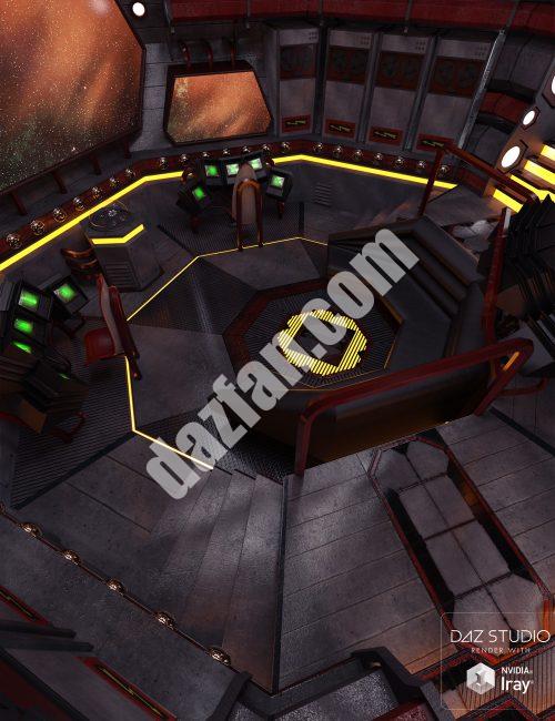 [daz场景] 复古科幻星际舰桥-DAZ爱好者