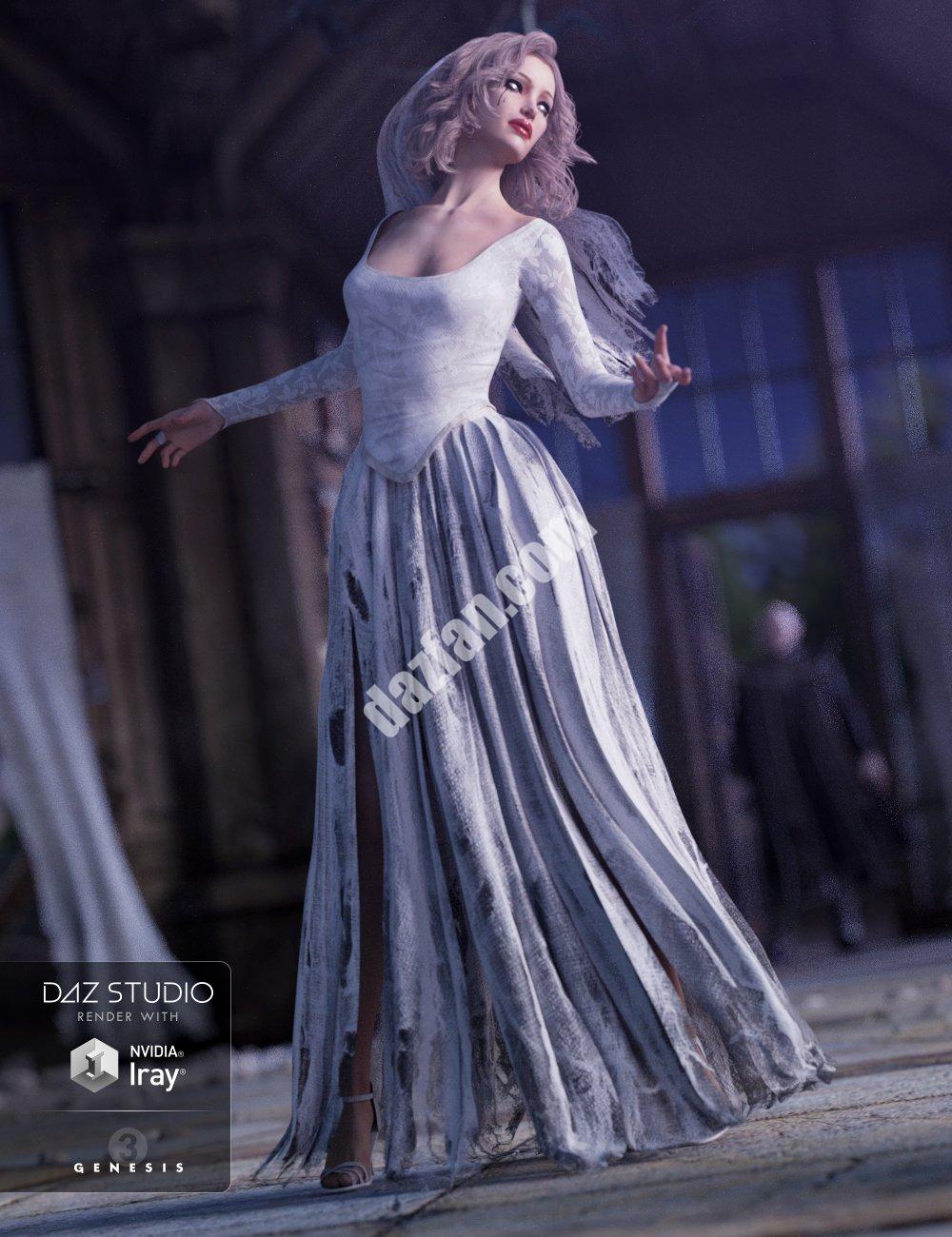 [daz服装] 《创世纪3》女性幽灵新娘礼服-DAZ爱好者